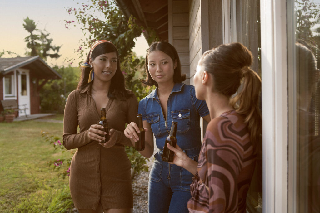 young renters having fun outside a rental home